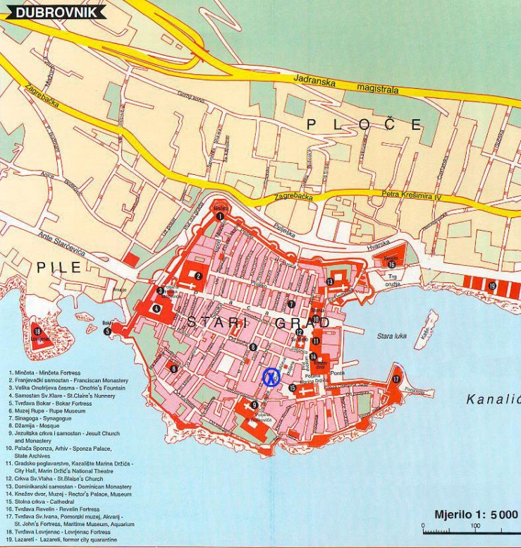dubrovnikoldtownmap