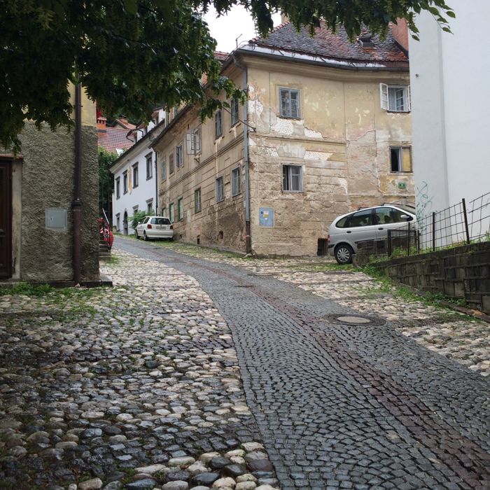 cobbled stree Ljubljana
